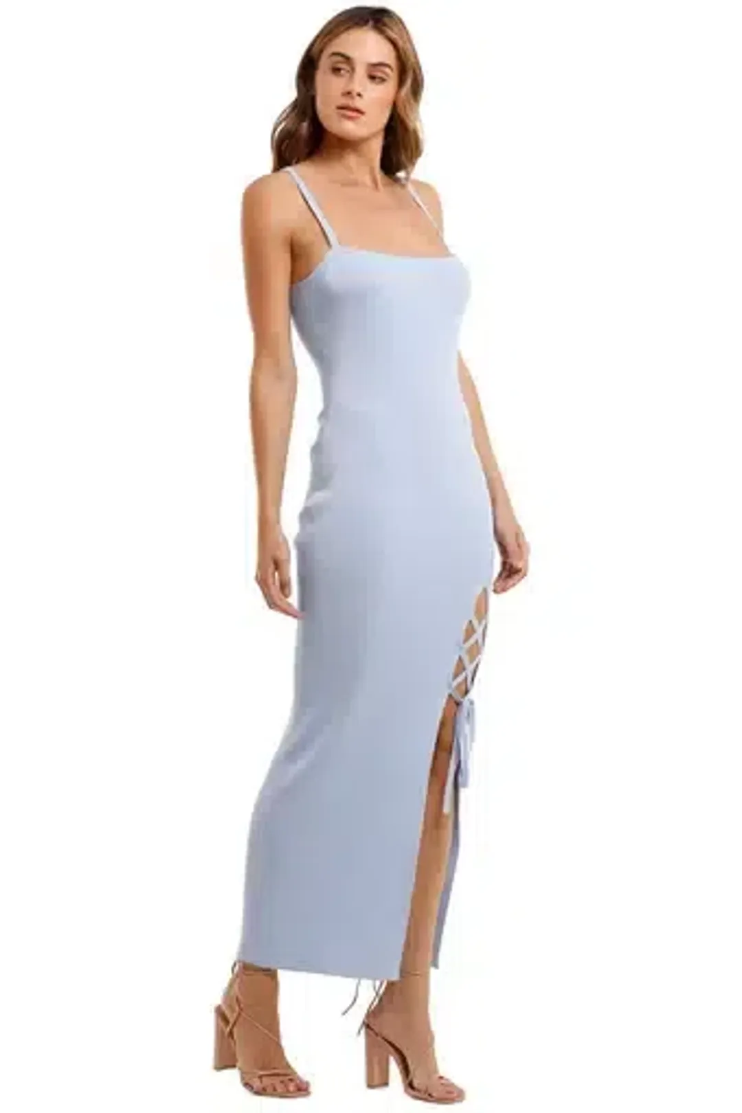 Bec & Bridge Lola Midi Dress Sky Blue Size 6 for rent on The Volte - main image
