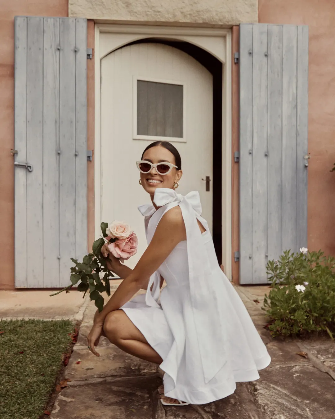 Dissh Aisle Bow Mini Dress White Size 8 for rent on The Volte - main image