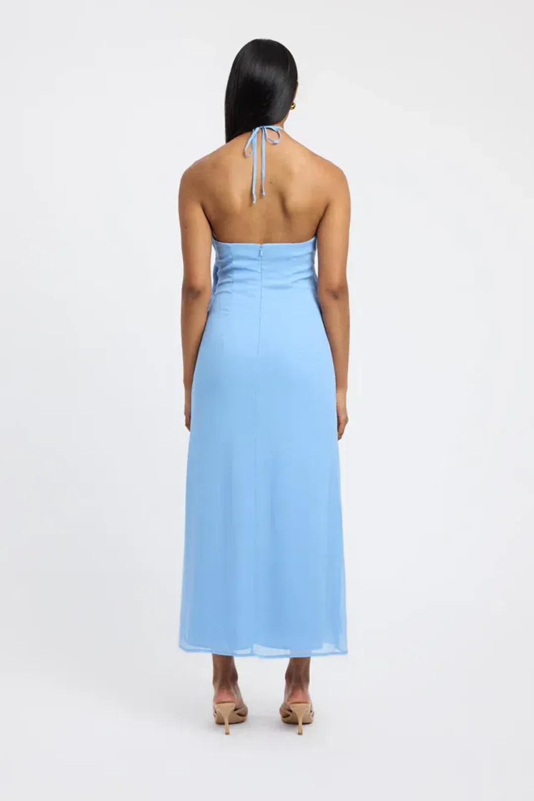 Kookai Elsa Beaded Maxi Dress Powder Blue Size 8 for rent on The Volte - main image