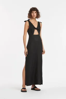 Sir the Label Alexandre Tie Knot Dress Black Size AU 8  for rent on The Volte - image 1