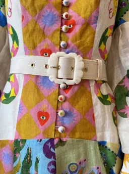 Alemais Lou Balloon Sleeve Shirtdress Multi Size 8 for rent on The Volte - image 4