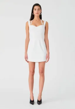 Misha Lowen Crepe Mini Dress Ivory Size 10/M for rent on The Volte - image 1