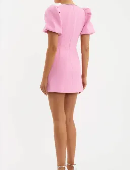 Rebecca Vallance Karina Puff Sleeve Mini Dress Pink Size 8 for rent on The Volte - image 4