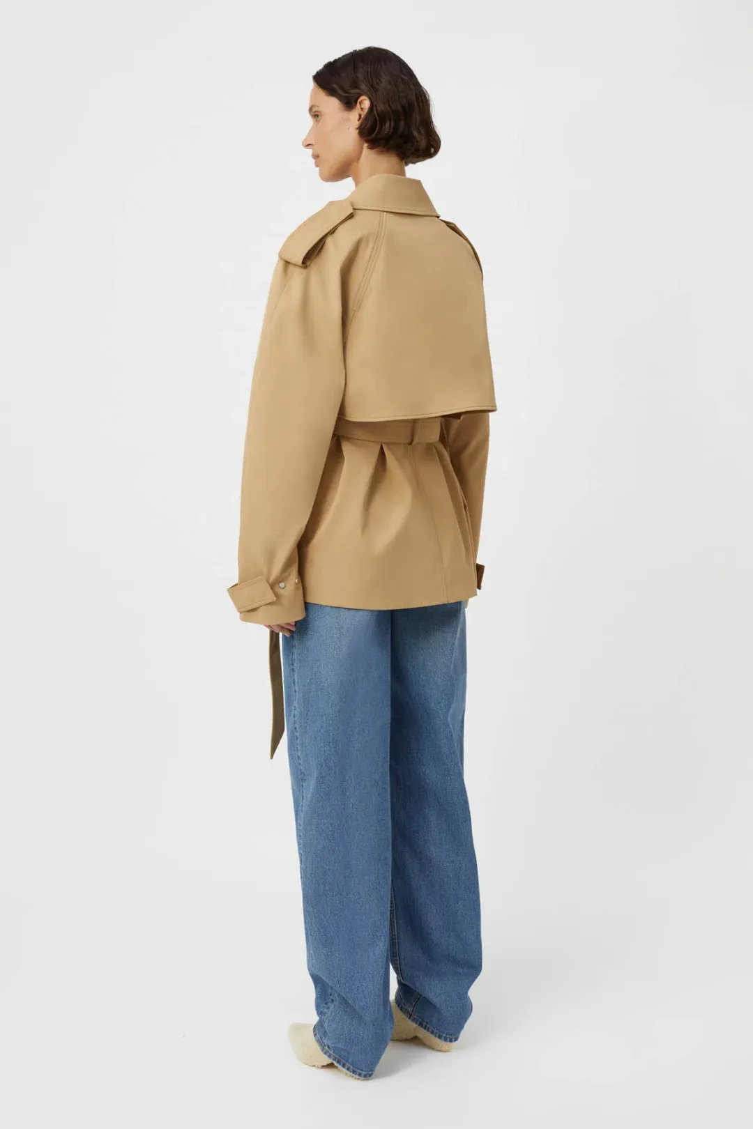 Camilla and Marc Burdock Oversized Trench Jacket in Latte Beige Size XS / AU 6 for rent on The Volte - main image