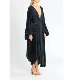 Acler Palms Pleat Midi Dress Navy Size 8/S for rent on The Volte - image 2