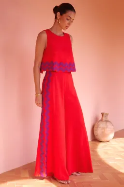 Mister Zimi Charlie Jumpsuit in Rhubarb Ric Rac Size 10 AU for rent on The Volte - image 2