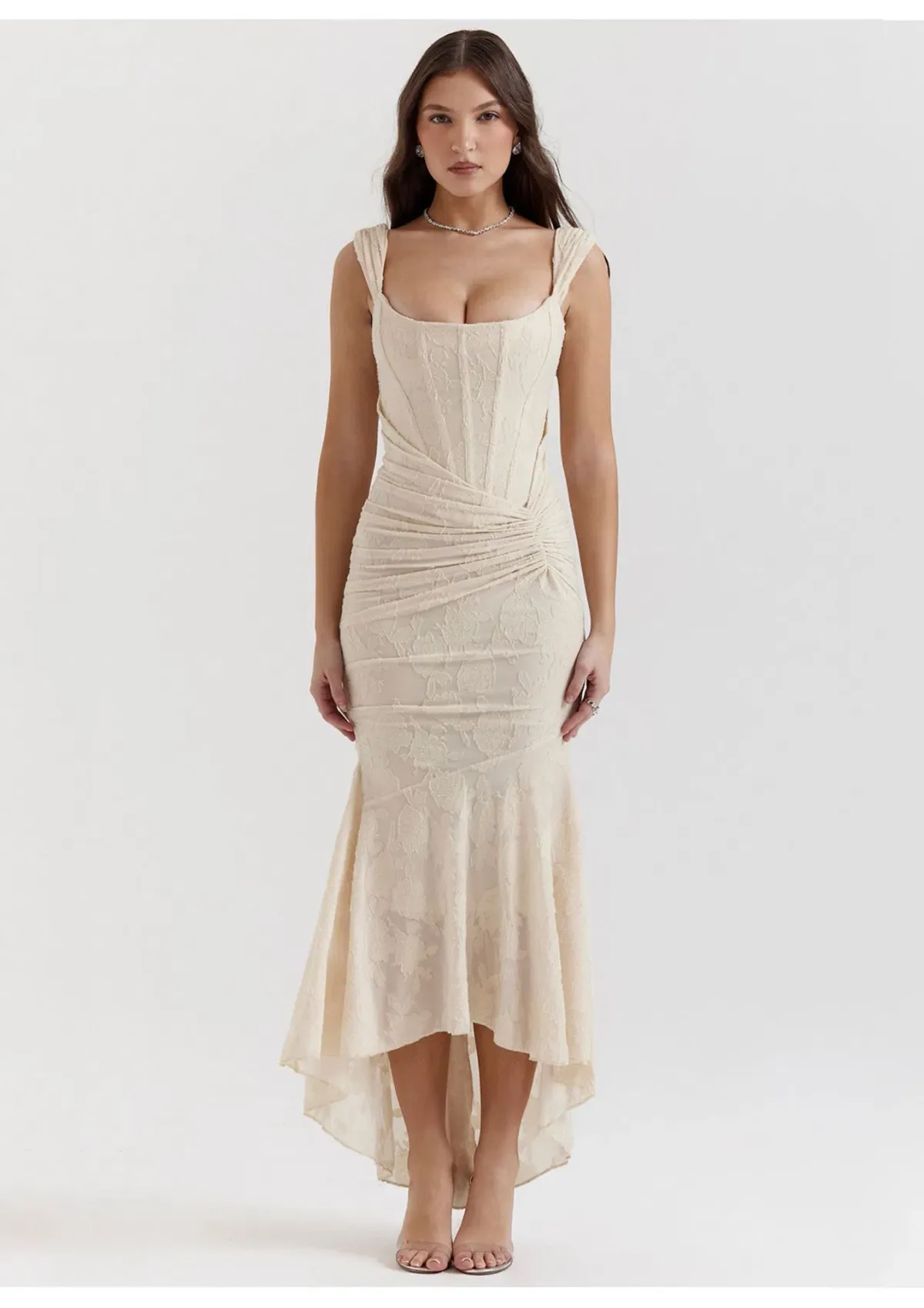 House of CB Cesca Floral Maxi Dress Vintage Cream Size XS / AU 6 for rent on The Volte - main image