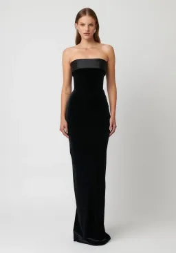 Effie Kats Monroe Gown in Black Velvet Size S / AU 8 for rent on The Volte - image 1