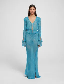 Rat & Boa Havana Top and Skirt Set Blue Print Size S / AU 8 for rent on The Volte - image 1