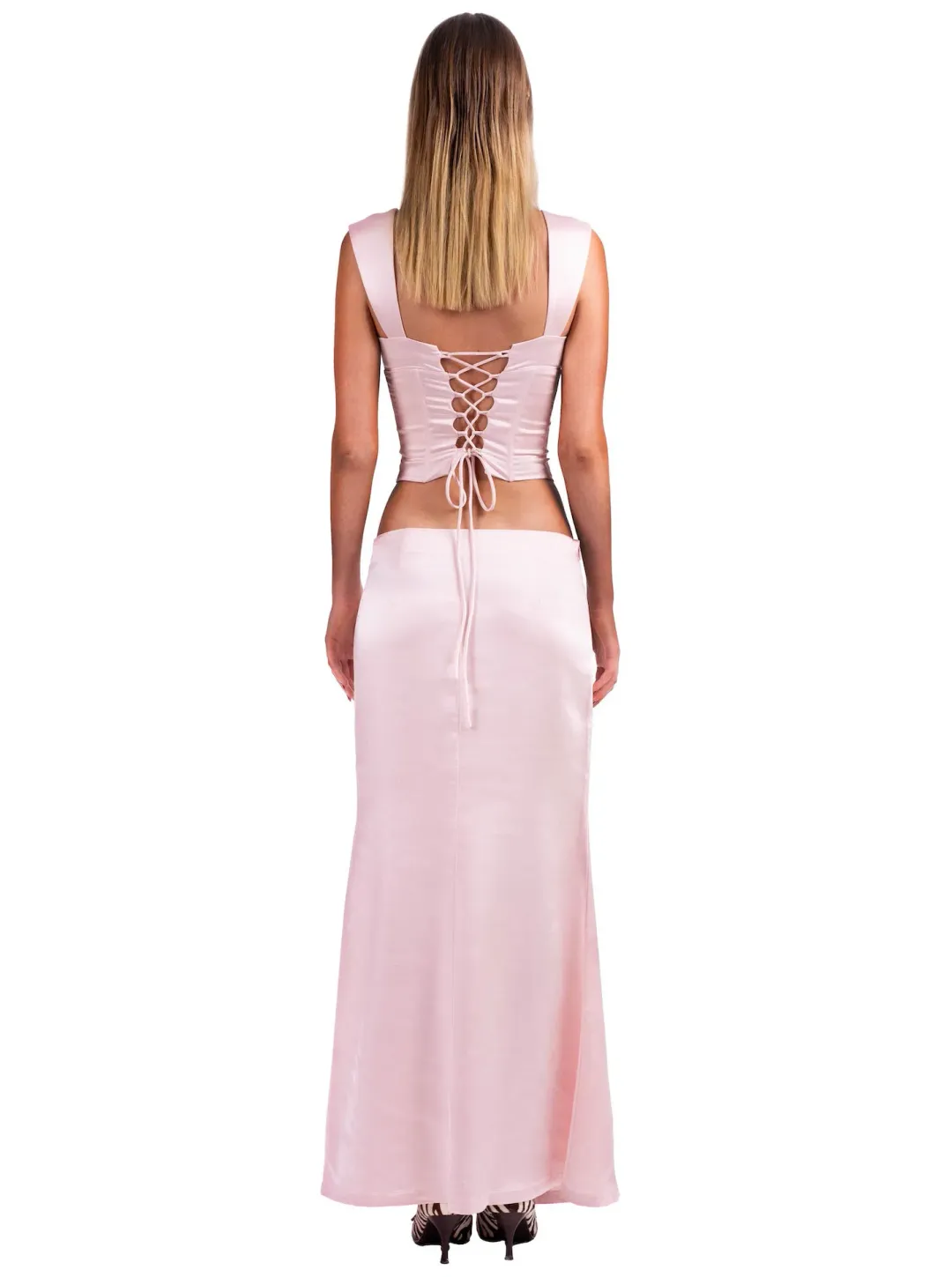 I Am Delilah Valerie Corset and Maxi Skirt Set in Petal Pink Size XS / AU 6 for rent on The Volte - main image