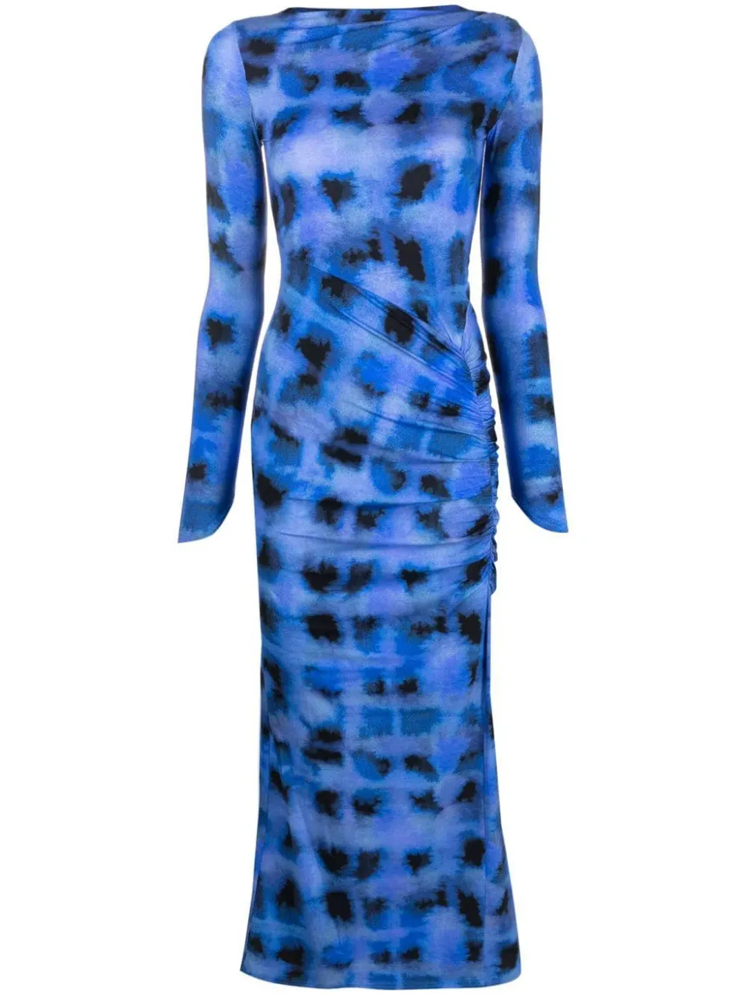 Suboo Shibori Long Sleeve Ruched Maxi Dress Blue Size M (AU 10) for rent on The Volte - main image