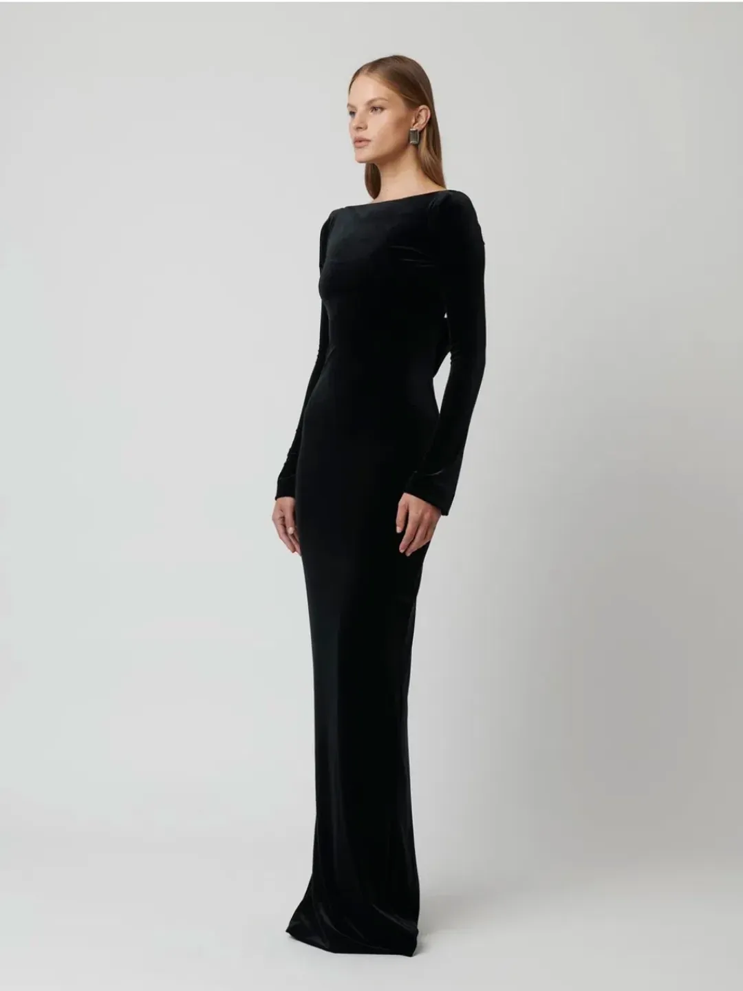 Effie Kats Yasmin Maxi Dress Black Velvet Size XS / AU 6 for rent on The Volte - main image