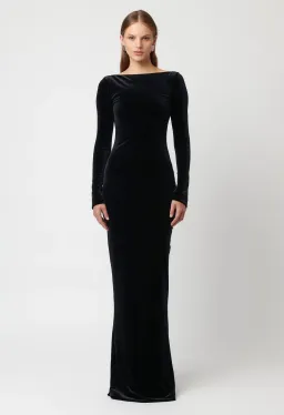 Effie Kats Yasmin Maxi Dress Black Velvet Size XS / AU 6 for rent on The Volte - image 2