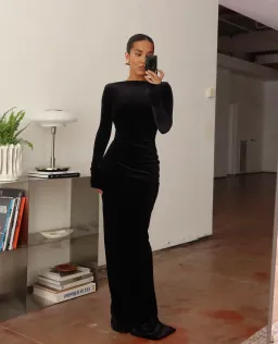 Effie Kats Yasmin Maxi Dress Black Velvet Size XS / AU 6 for rent on The Volte - image 7