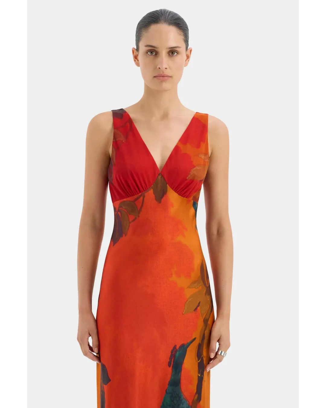 Sir the Label Lush V Neck Dress Wren Print Size 3 / AU 12  for rent on The Volte - main image