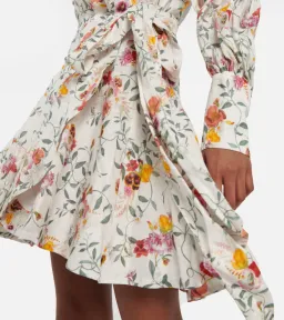 Zimmerman Pleated Linen Mini Wrap Dress Floral Print Size 1 / AU 10 for rent on The Volte - image 5