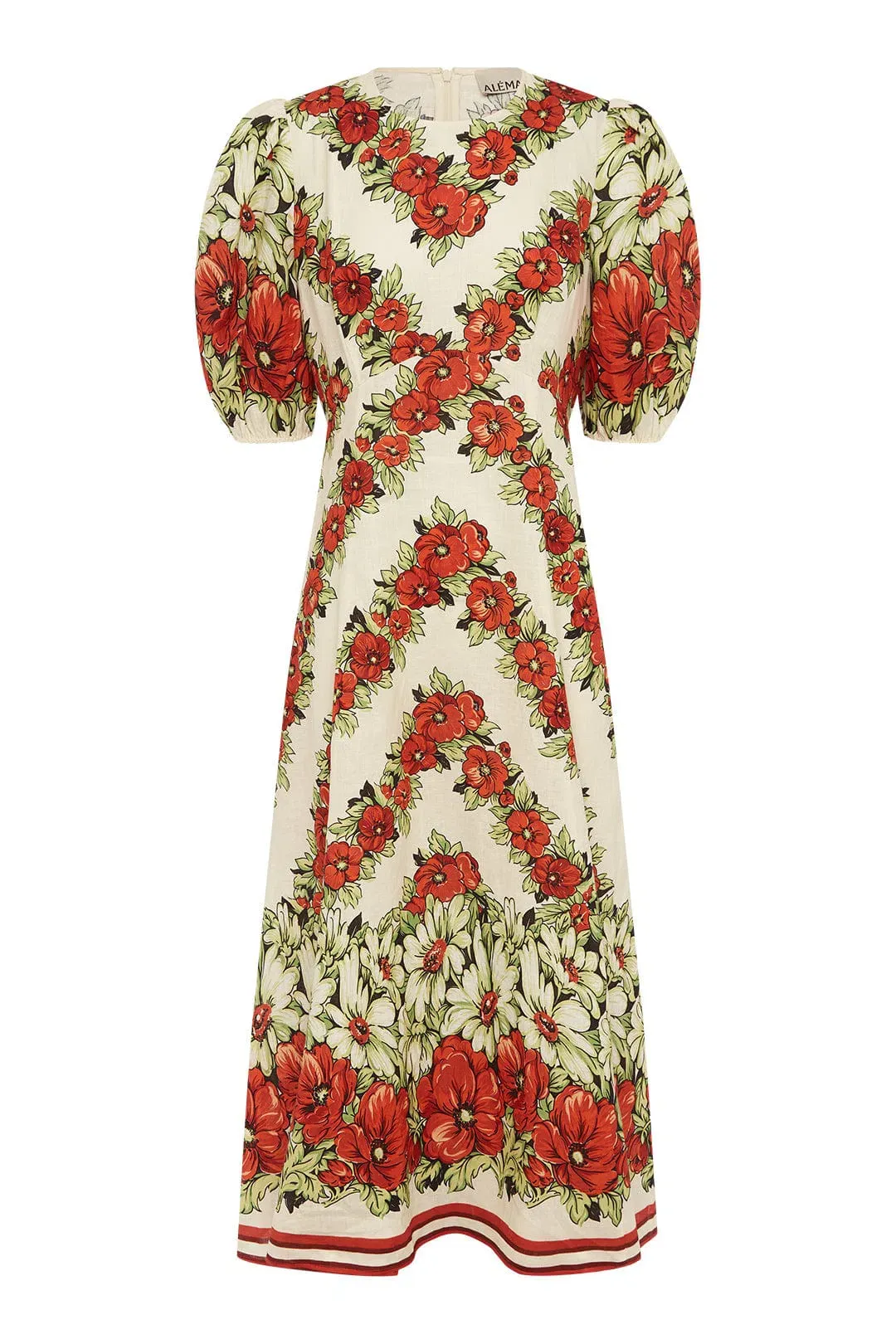 Alemais Amelie Midi Dress Floral Size AU 16 for rent on The Volte - main image