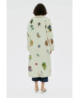 Alemais Checkers Coat Cream Print Size AU 14 for rent on The Volte - image 5