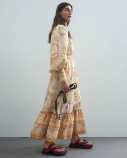 Alemais Solitaire Midi Dress in Watercolour Size AU 12 for rent on The Volte - image 4