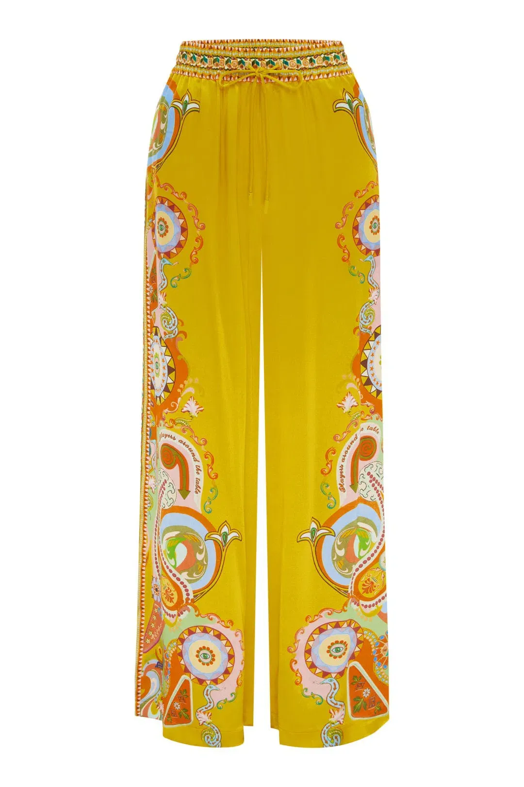 Alemais Pinball Silk Shirt and Pants Yellow Multi Size AU 16 for rent on The Volte - main image