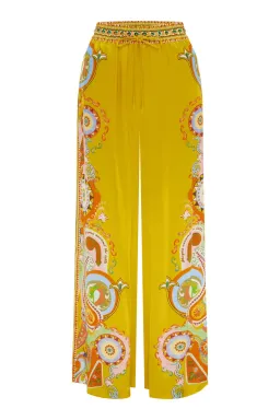 Alemais Pinball Silk Shirt and Pants Yellow Multi Size AU 16 for rent on The Volte - image 4