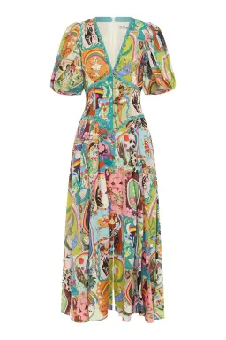 Alemais Evergreen Midi Dress Multi Size AU 16 for rent on The Volte - image 6