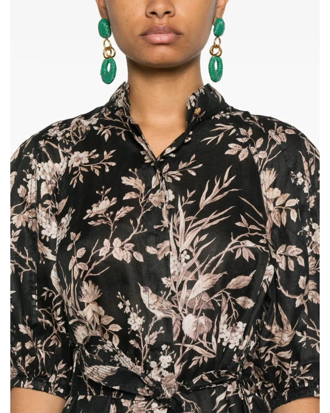 Zimmermann Kaftan Midi Dress Black Mockingbird Size 14 for rent on The Volte - main image