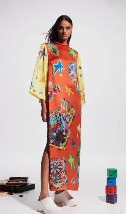 Alemais Players Midi Dress Multi Size AU 14 for rent on The Volte - image 2