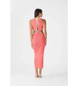 San Sloane Adrian Rib Dress Coral/Pink Size 6 for rent on The Volte - image 3