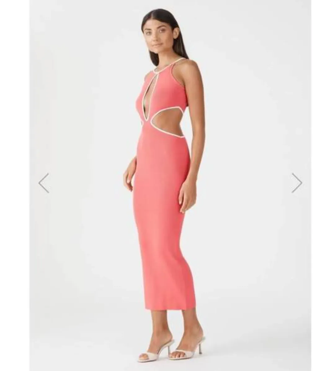 San Sloane Adrian Rib Dress Coral/Pink Size 6 for rent on The Volte - main image