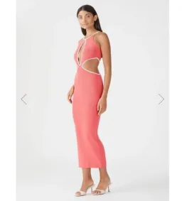 San Sloane Adrian Rib Dress Coral/Pink Size 6 for rent on The Volte - image 2