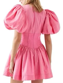Aje Gianna Puff Sleeve Mini Dress Pink Size 8 for rent on The Volte - image 2