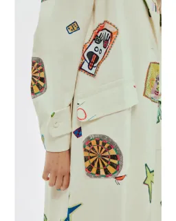 Alemais Checkers Coat Cream Print Size AU 16 for rent on The Volte - image 2