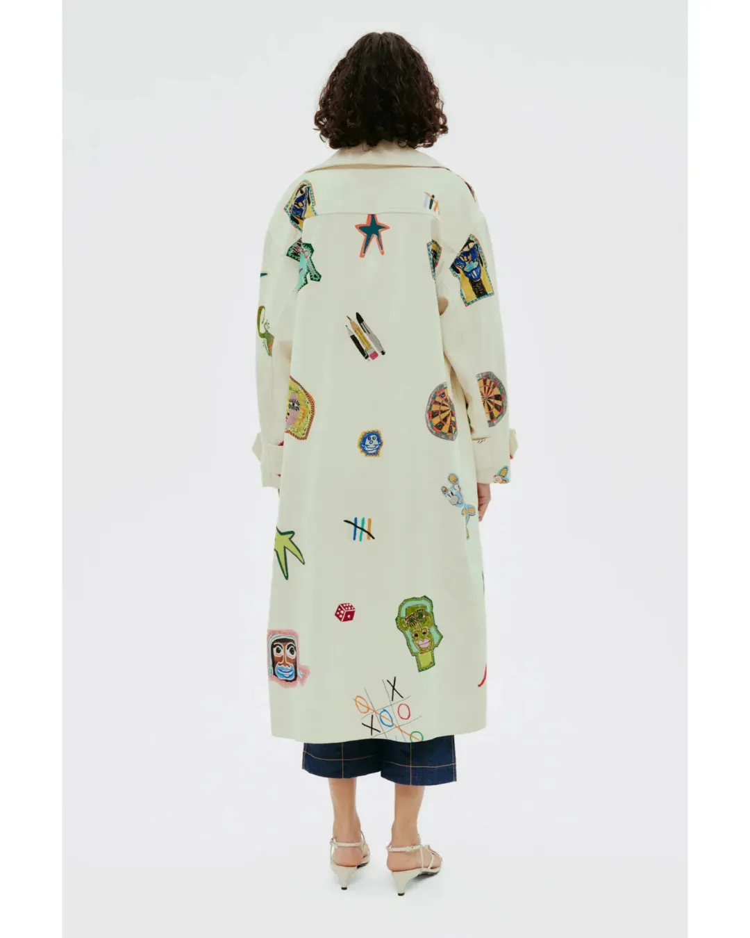 Alemais Checkers Coat Cream Print Size AU 16 for rent on The Volte - main image