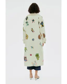 Alemais Checkers Coat Cream Print Size AU 16 for rent on The Volte - image 5