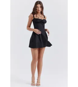 House of CB Carlotta Black Corset Mini Dress Black Size 6  for rent on The Volte - image 1