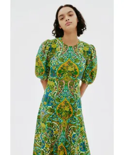 Alemais Sofie Puff Sleeve Midi Dress Multi Size AU 16 for rent on The Volte - image 2