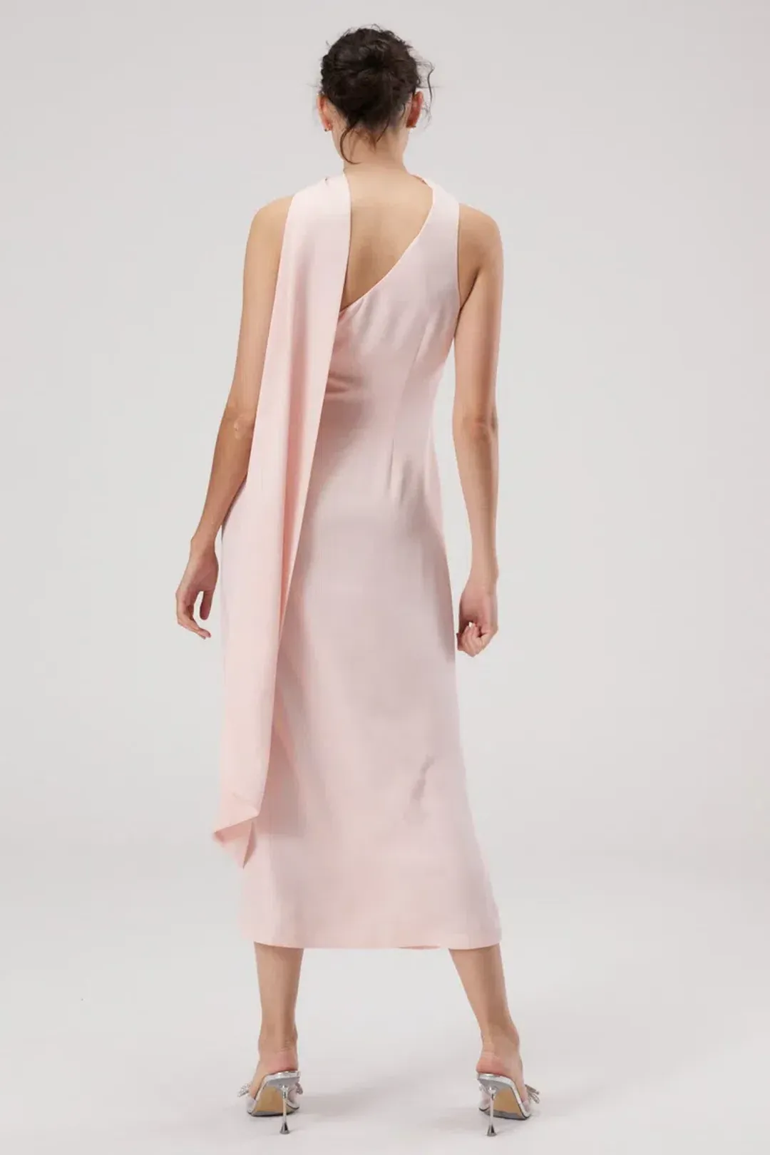 Misha Estra Satin Midi Dress Blush Size 8 for rent on The Volte - main image