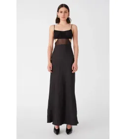 Misha Rebecca Satin Maxi Dress Black Size 10  for rent on The Volte - image 1