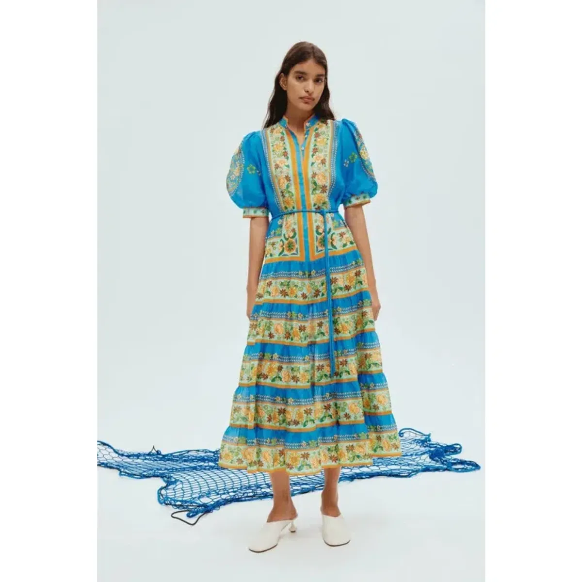 Alemais Linda Tiered Midi Dress Multi Size AU 14 for rent on The Volte - main image