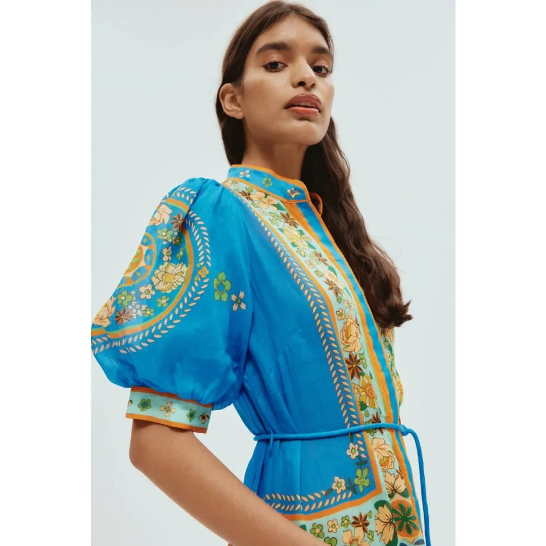 Alemais Linda Tiered Midi Dress Multi Size AU 14 for rent on The Volte - main image