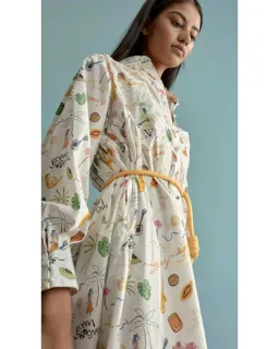 Alemais Golden Hands Shirtdress Print Size AU 14 for rent on The Volte - image 3