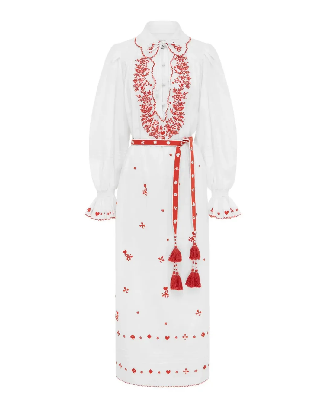 Alemais Hearts Embroidered Midi Dress Print Size AU 16 for rent on The Volte - main image