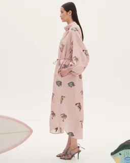 Alemais Vacay Shirt Dress Pink Size 12 for rent on The Volte - image 2