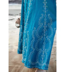 Alemais Donovan Corded Midi Dress Blue Print Size AU 16 for rent on The Volte - image 5