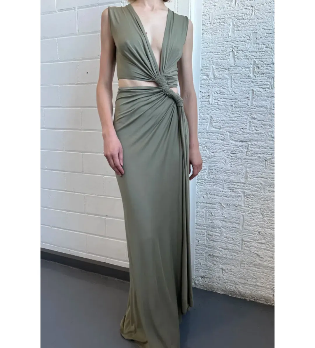 Sid Neigum Triple Loop Dress Pistachio Size 6 for rent on The Volte - main image