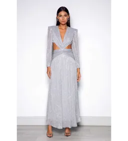 Elle Zeitoune Scarlett Dress Silver Size 12  for rent on The Volte - image 1