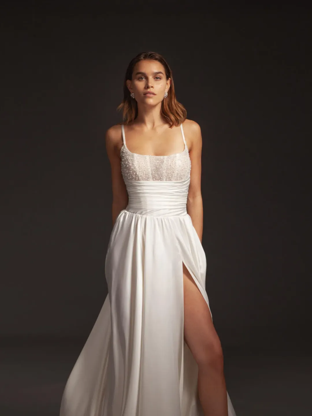 Galia Lahav Tammy Corset Wedding Dress  Ivory Size 8  for rent on The Volte - main image