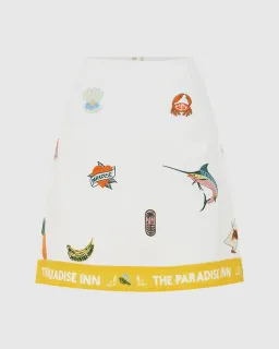 Alemais Blue Marlin Embroidered Shirt and Skirt Set Cream Multi Size 16 for rent on The Volte - image 7