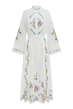 Alemais Willa Embroidered Midi Shirt Dress White Floral Size 16 for rent on The Volte - image 6